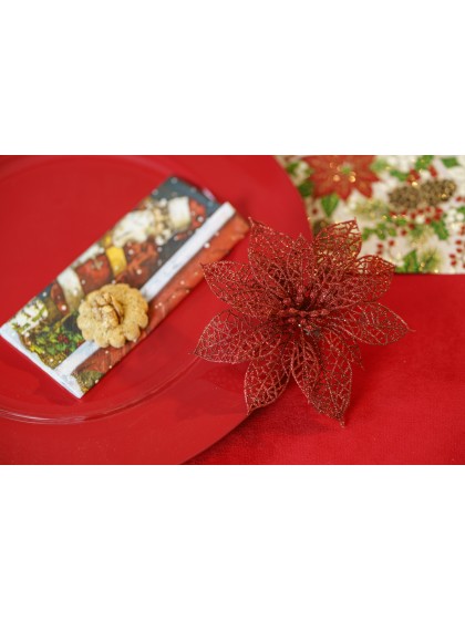 TISCHDECKE SAMT LUXUS 210GSM ROT 145CM X 240CM