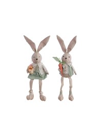 LAPIN ASSIS VERT SAUGE CHARLIE 2 ASS 19CM X 10CM X 68CM