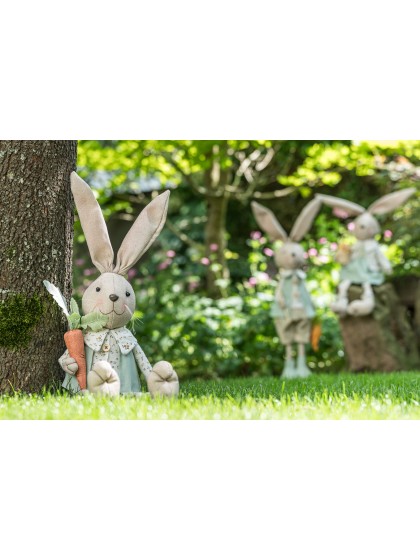 LAPIN ASSIS VERT SAUGE CHARLIE 2 ASS 19CM X 10CM X 68CM