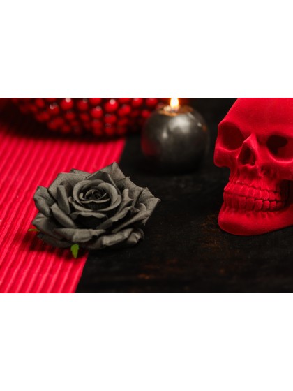 4 TETES DE ROSE NOIRES DIA 9.5CM X 5.5CM