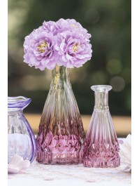 VASE ALEXANDRINE VERRE DEGRADE ROSE BLUSH DIA 6.8CM X 14.5CM