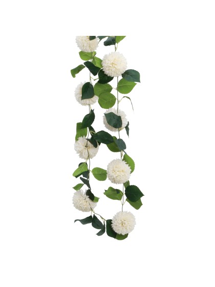 IVORY DAHLIA GARLAND 220CM