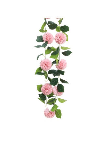 GIRLANDE 9 DAHLIEN ROSA 220CM