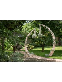 SET 2 STRUCTURES METAL DEMI-LUNES OR DIA 180CM X 240CM