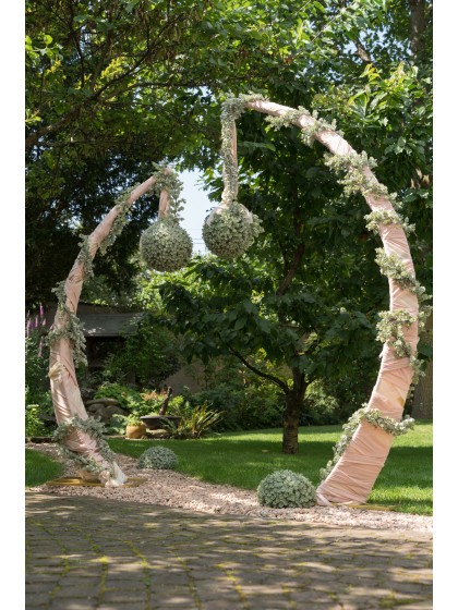 SET 2 STRUCTURES METAL DEMI-LUNES OR DIA 180CM X 240CM