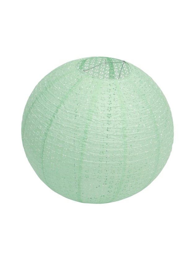 LATERNE PAPIER GM BLUMEN DURCHBROCHEN GRÜN SALBEI DIA 60CM X 56CM