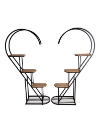 MEUBLE PRESENTATION COEUR 2 ELEMENTS VINTAGE BOIS/METAL 179CM X 35CM X 174CM