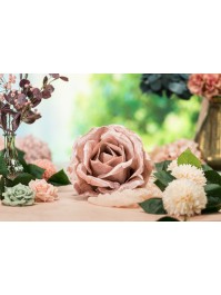 KOPF AUS ROSA SAMT ROSA PUDER DIA 28CM X 18CM