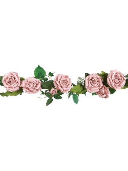 TISCHDEKORATION ROSA LUXUS SAMT ROSA PUDER DIA 20CM X 2M