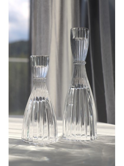 KERZENHALTER GLAS FACKELKERZE BALLERINA DIA 6.5CM X 15CM