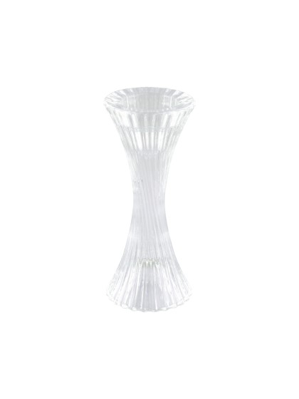 BOUGEOIR VERRE FLAMBEAU DOUBLE HYPERBOLE DIA 7CM X 16.5CM