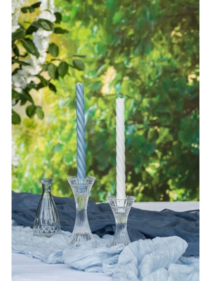 BOUGEOIR VERRE FLAMBEAU DOUBLE HYPERBOLE DIA 7CM X 16.5CM