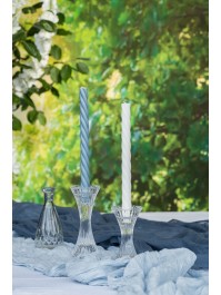 BOUGEOIR VERRE FLAMBEAU DOUBLE HYPERBOLE DIA 7CM X 16.5CM