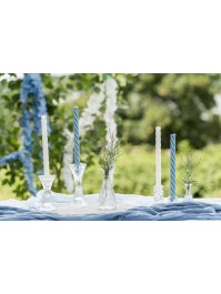KERZENHALTER GLAS FACKELKERZE DOUBLE HYPERBOLE DIA 7CM X 13CM