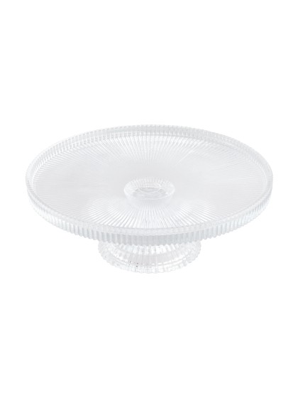 GLASS TRAY ON BASE CATHERINE DIA 24.7CM X 8.3CM
