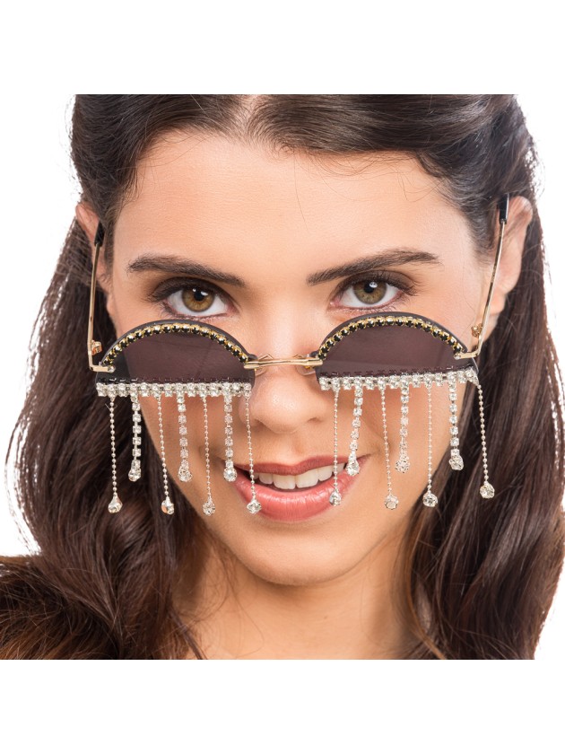 BRILLE FESTIVAL MIT STRASS 14CM X 13.5CM X 7.5CM
