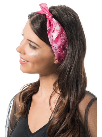 PINK TIE AND DYE BANDANA 54CM X 54CM