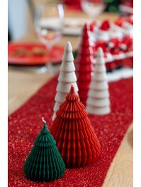 BOUGIE SAPIN ORIGAMI ROUGE DIA 11.4CM X 14.5CM