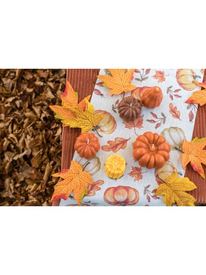 BOUGIE CITROUILLE AUTOMNE 2 ASSORTIS DIA 6.8CM X 4.6CM