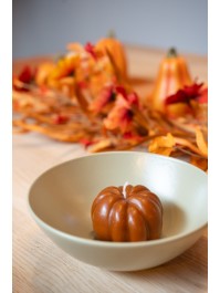PUMPKIN CANDLE 2 ASSORTED COLORS DIA 6.8CM X 4.6CM 