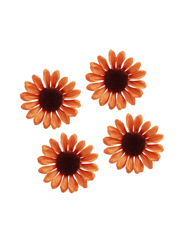 SET 4 TOURNESOLS ORANGES DIA 10CM X 1.5CM