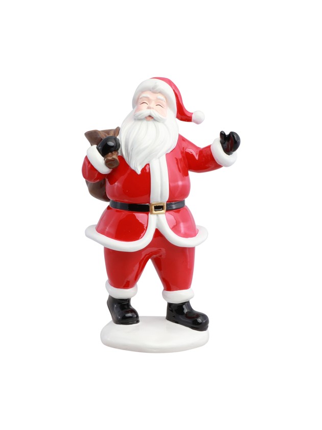 PERE NOEL RESINE AVEC SA HOTTE 18CM X 14CM X 30CM