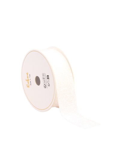 RUBAN PAILLETTE BLANC 25MM X 3M