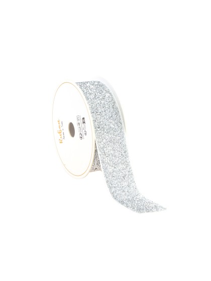 RUBAN PAILLETTE ARGENT 25MM X 3M
