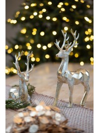 GOLDEN PLASTIC GEOMETRIC SITTING DEER 22CM X 8CM X 27CM