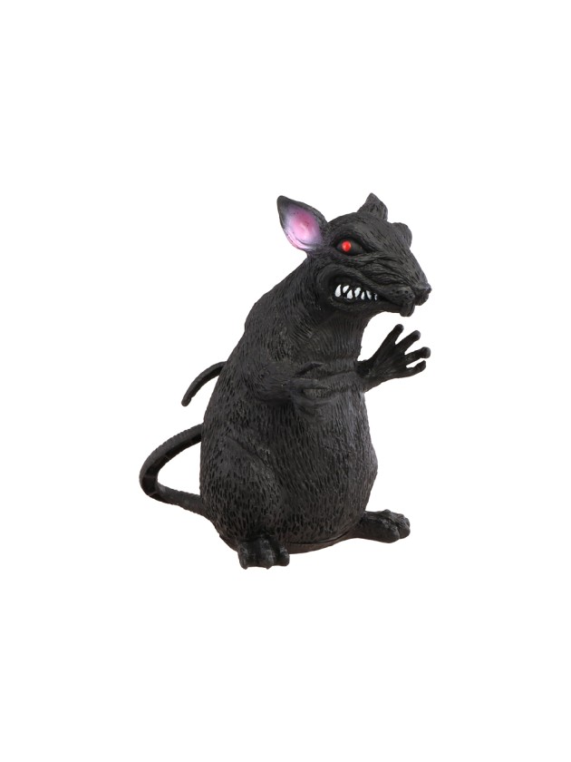 BLACK PLASTIC RAT 11CM X 14CM X 17.5CM