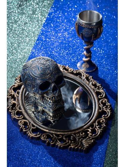 MIROIR NOIR ET BRONZE ANTIQUE 29CM X 40CM X 1.5CM