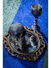 MIROIR NOIR ET BRONZE ANTIQUE 29CM X 40CM X 1.5CM