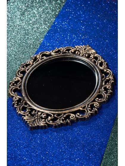 MIROIR NOIR ET BRONZE ANTIQUE 29CM X 40CM X 1.5CM