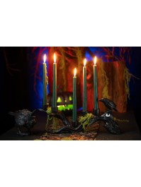 CHANDELIER RESINE BRANCHE D’ARBRE ET CORBEAU NOIR 42CM X 10CM X 18CM