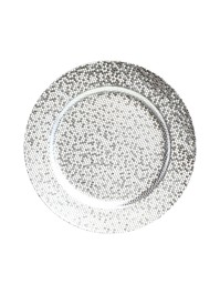 SILVER PARTY BALL STYLE CHARGER PLATE DIA 33CM