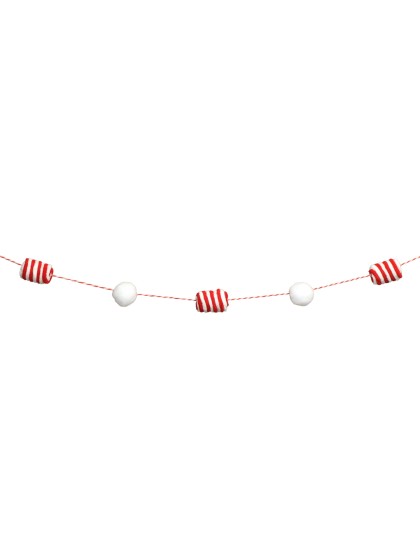 GIRLANDE POMPOMS CANDY STRIPES 180CM X 3.5CM X 3.5CM
