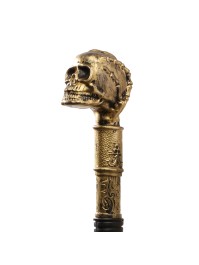 GOLD SKULL WALKING CANE TO ASSEMBLE 107CM