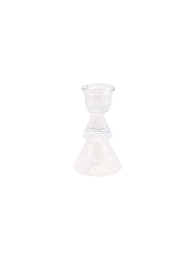 PORTE FACKELKERZE TANNE GLAS TRANSPARENT DIA 6CM X 10CM