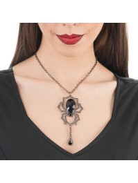 BLACK SPIDER NECKLACE 5CM X 32CM 