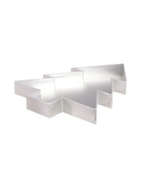 SILVER PAPER TRAY XMAS TREE SHAPE 30CM X 40CM X 4CM