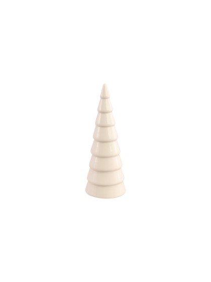 WHITE CERAMIC CONE SHAPE XMAS TREE DIA 5.8CM X 15.8CM