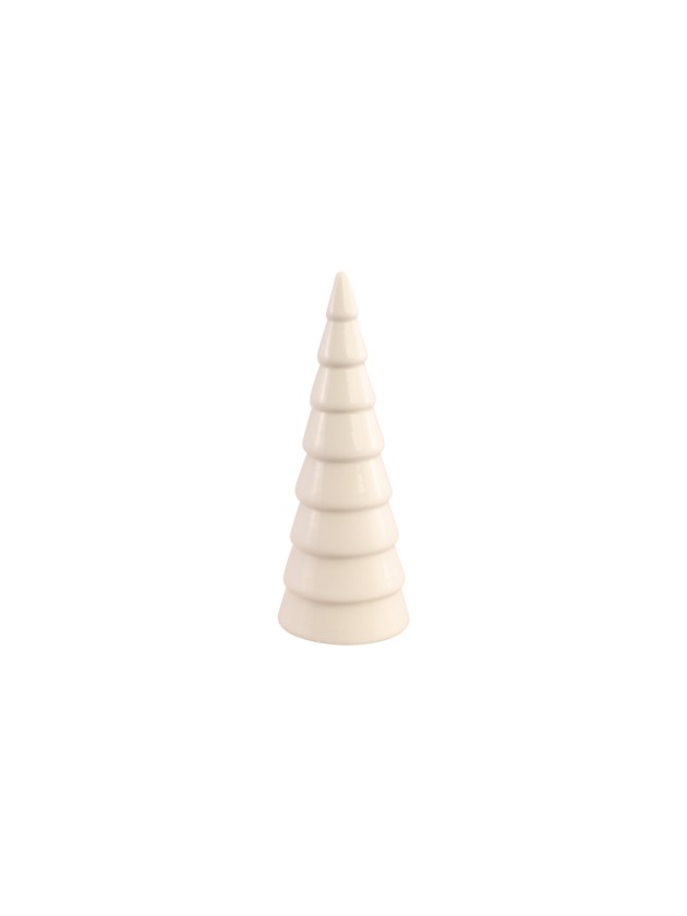 WHITE CERAMIC CONE SHAPE XMAS TREE DIA 5.8CM X 15.8CM