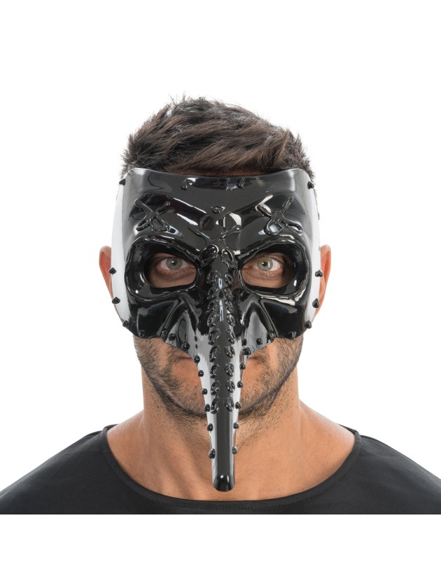 MASQUE MEDECIN PESTE BRILLANT NOIR 16.5CM X 29CM X 13CM