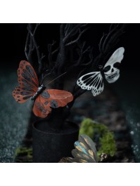 PAPILLON AILES TETE DE MORT A PINCER - 4 ASS 13CM X 1.5CM X 10CM
