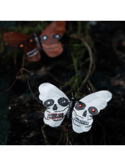 PAPILLON AILES TETE DE MORT A PINCER - 4 ASS 13CM X 1.5CM X 10CM