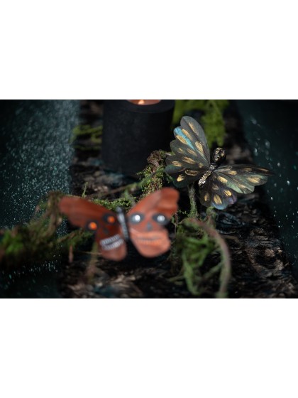 FOREST SKULL BUTTERFLY TO CLIP 13.5CM X 2CM X 10CM