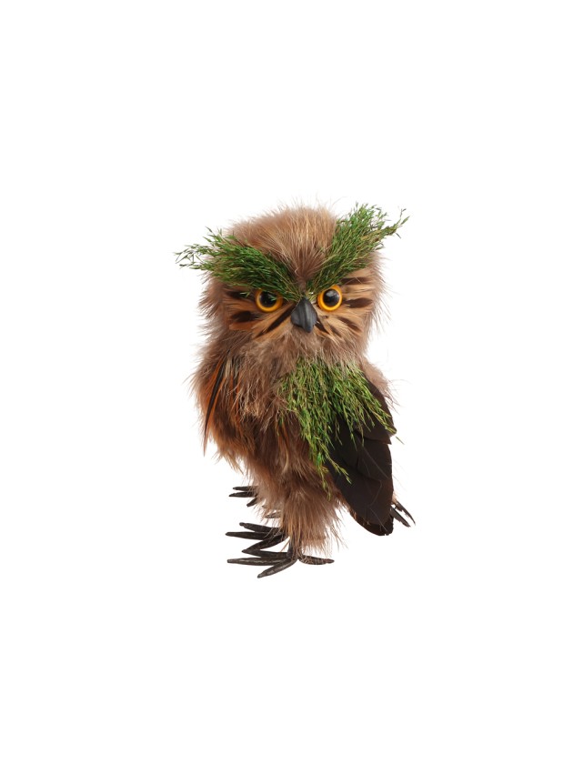HIBOU DE FORET MOYEN 12CM X 10CM X 20CM