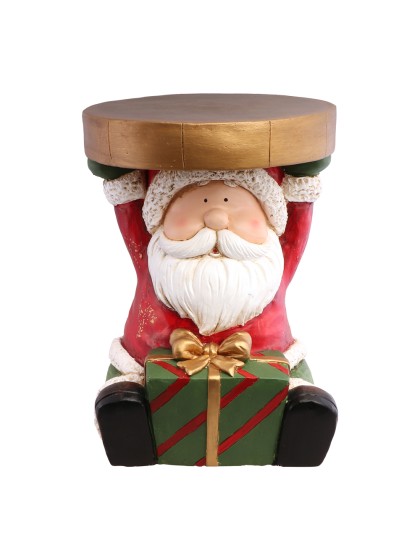 XL MAGNESIA STOOL SANTA WITH GIFTS 35CM X 36CM X 46CM
