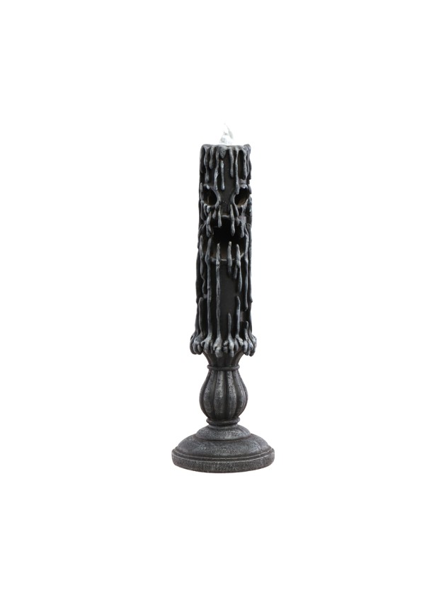 POLYRESIN CANDLE WITH LED LIGHT DIA 9.2CM X 31.5CM