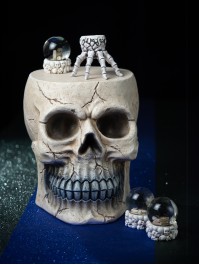 XL MAGNESIA SKULL STOOL 27CM X 34CM X 30.5CM
